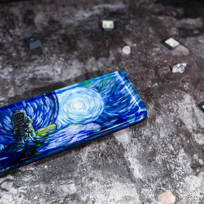 Astronaut keyboard wrist rest Van Gogh style