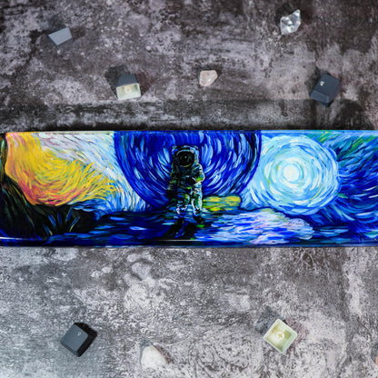 Astronaut keyboard wrist rest Van Gogh style