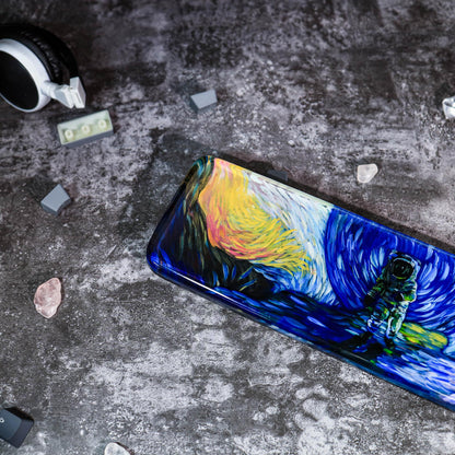 Astronaut keyboard wrist rest Van Gogh style