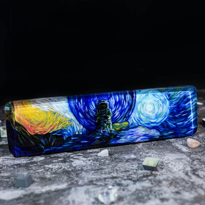 Astronaut keyboard wrist rest Van Gogh style