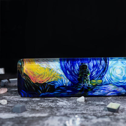 Astronaut keyboard wrist rest Van Gogh style