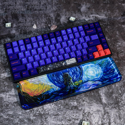 Astronaut keyboard wrist rest Van Gogh style
