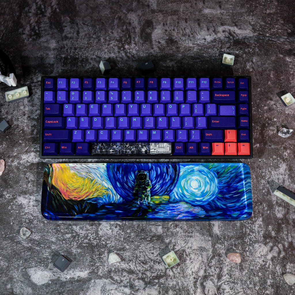 Astronaut keyboard wrist rest Van Gogh style