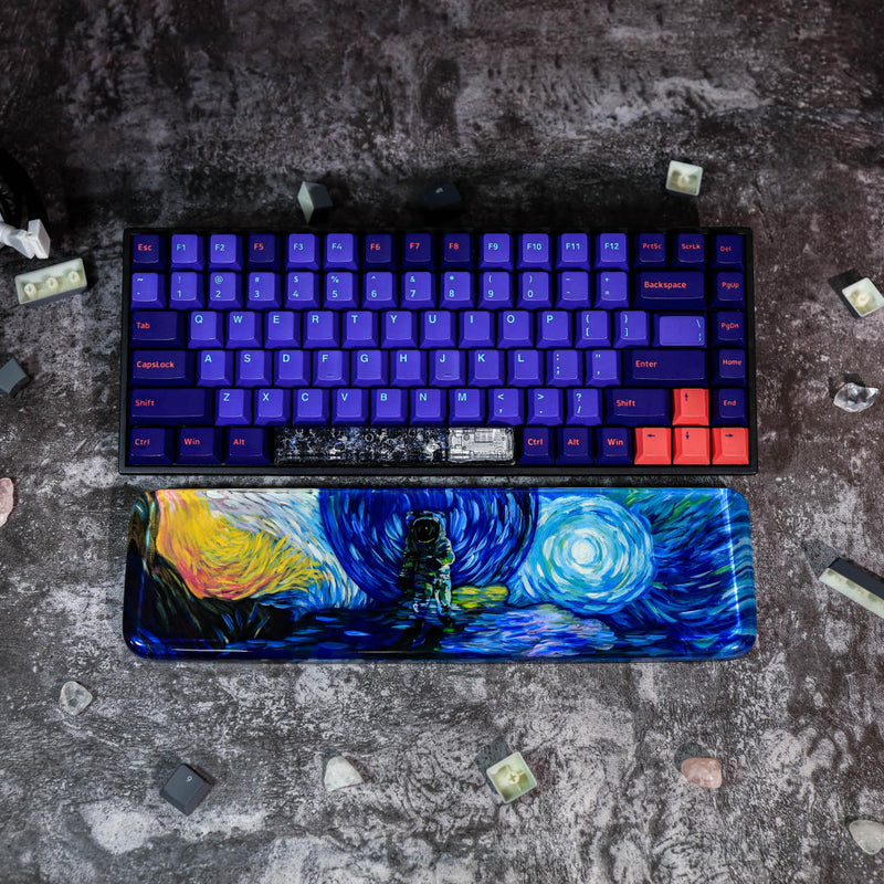 Astronaut keyboard wrist rest Van Gogh style
